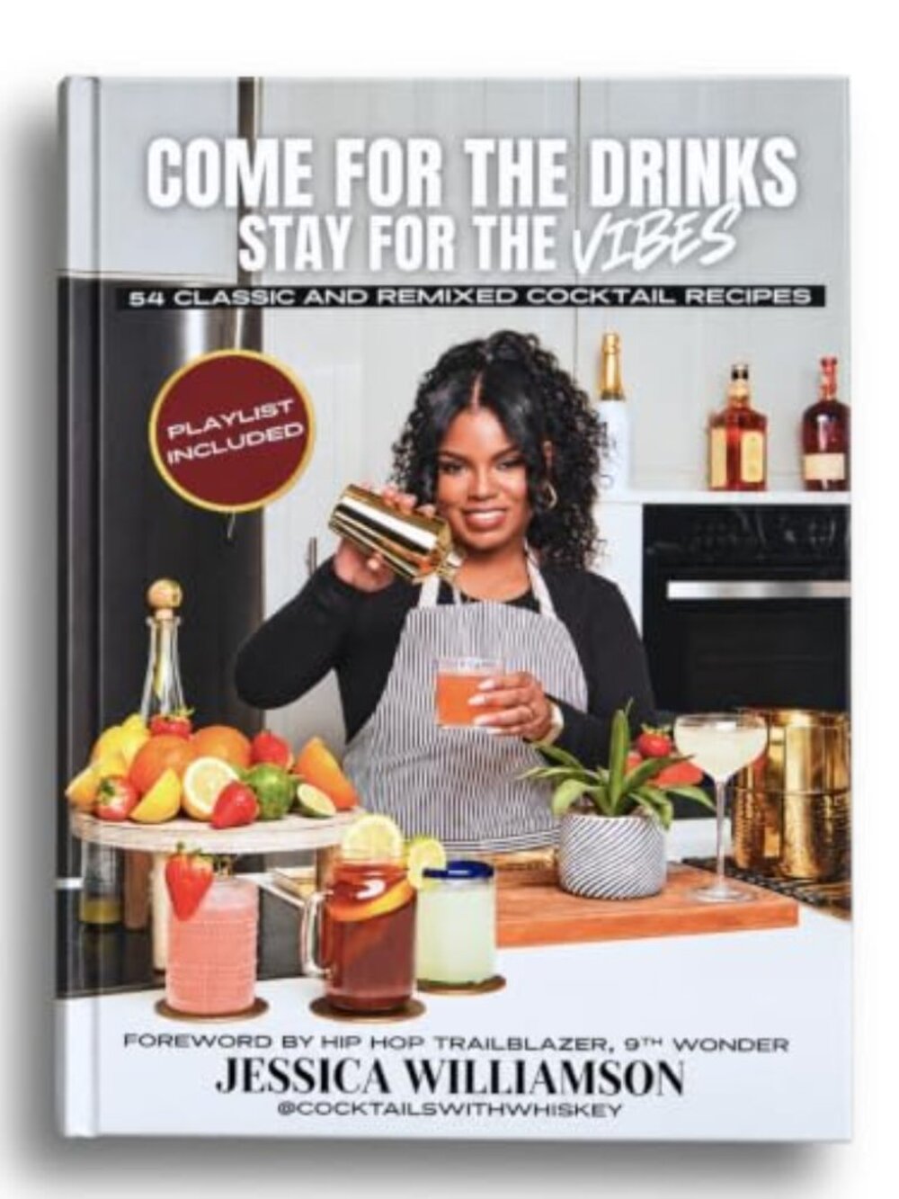 Come for the Drinks, Stay for the Vibes Cocktail Recipe Book, 8x10, Hardcover